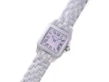Cartier カルティエ　レディース クオーツ　サントスドゥモワゼルSM 2008年クリスマス2000本限定 W2510002 パープル文字盤 SS【472】HK