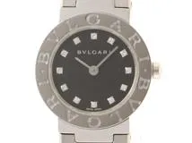 BVLGARI　ブルガリ　時計　ブルガリブルガリ　BB23SS　レディース　クオーツ　SS　黒文字盤　12Pダイヤインデックス【431】2148103786402