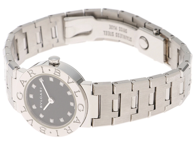 BVLGARI　ブルガリ　時計　ブルガリブルガリ　BB23SS　レディース　クオーツ　SS　黒文字盤　12Pダイヤインデックス【431】2148103786402