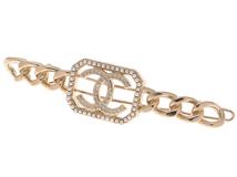 CHANEL　シャネル　バレッタ　ココマーク　メタル　フェイクパール　ラインストーン　CH0815【472】AH
