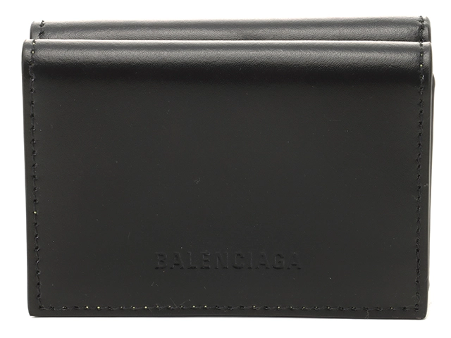 BALENCIAGA バレンシアガ エッセンシャル ミニウォレット ブラック/イエロー レザー 2148103787324【432】