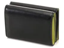 BALENCIAGA バレンシアガ エッセンシャル ミニウォレット ブラック/イエロー レザー 2148103787324【432】