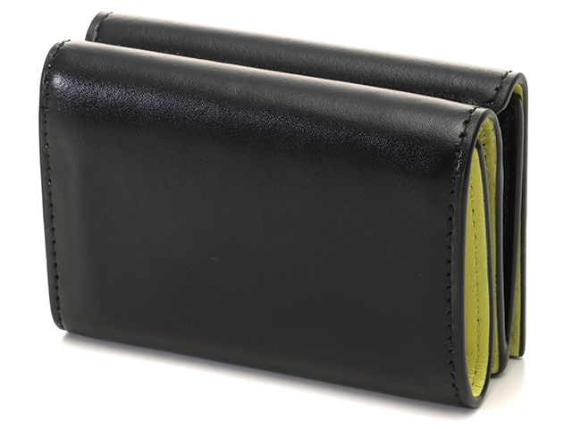 BALENCIAGA バレンシアガ エッセンシャル ミニウォレット ブラック/イエロー レザー 2148103787324【432】