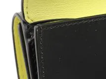 BALENCIAGA バレンシアガ エッセンシャル ミニウォレット ブラック/イエロー レザー 2148103787324【432】