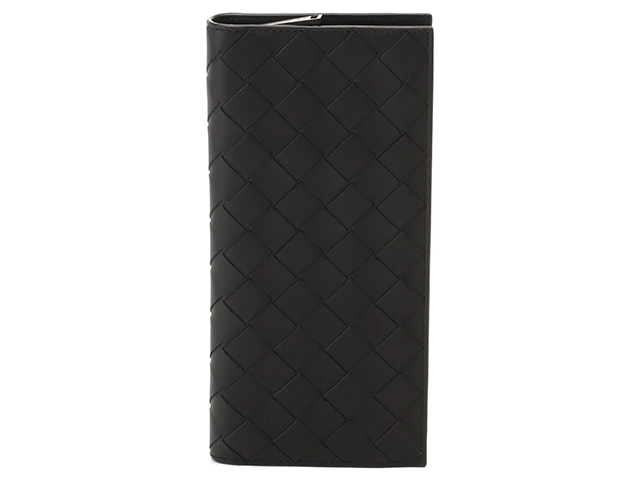BOTTEGA VENETA　ボッテガ・ヴェネタ　イントレチャート ZIP長財布　ブラック　カーフ【430】2148103787348