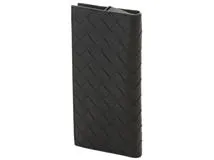 BOTTEGA VENETA　ボッテガ・ヴェネタ　イントレチャート ZIP長財布　ブラック　カーフ【430】2148103787348