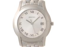 GUCCI　グッチ　Gクラス　5500M　シルバー文字盤　ステンレススチール　クオーツ　メンズ時計　2148103787683【207】