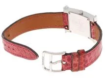 HERMES エルメス 腕時計 Hウォッチ HH1.210 ステンレス/アリゲーターベルト シルバー文字盤 クオーツ X刻印【472】SJ