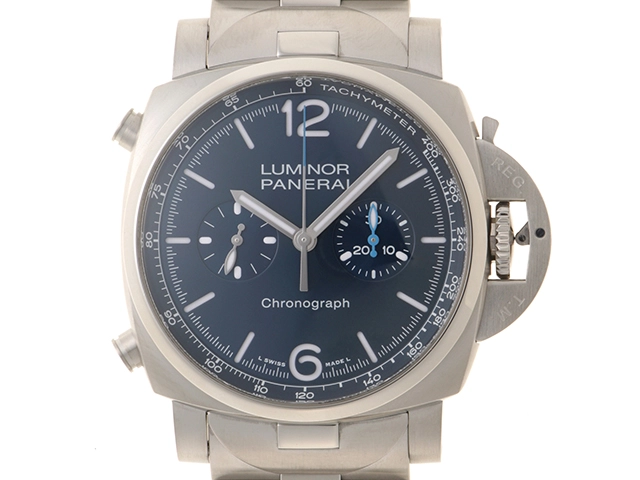 PANERAI パネライ 腕時計 2022年並行品 ルミノール クロノ PAM01110 ステンレス ブルー文字盤 自動巻き【472】SJ
