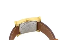 HERMES エルメス Hウォッチ HH1.201 GP/レザー ホワイト文字盤 クォーツ 【460】2148103788017
