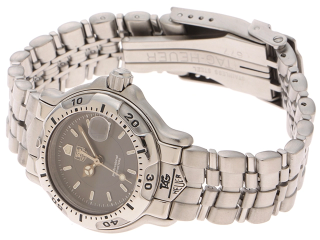 TAG HEUER タグホイヤー レディース クオーツ 6000シリーズ プロフェッショナル WH1312 グレー文字盤 SS【472】HK