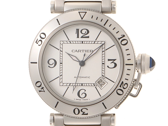 Cartier　カルティエ　時計　パシャ シータイマー　W31080M7　シルバー文字盤　SS　自動巻き　メンズ　M