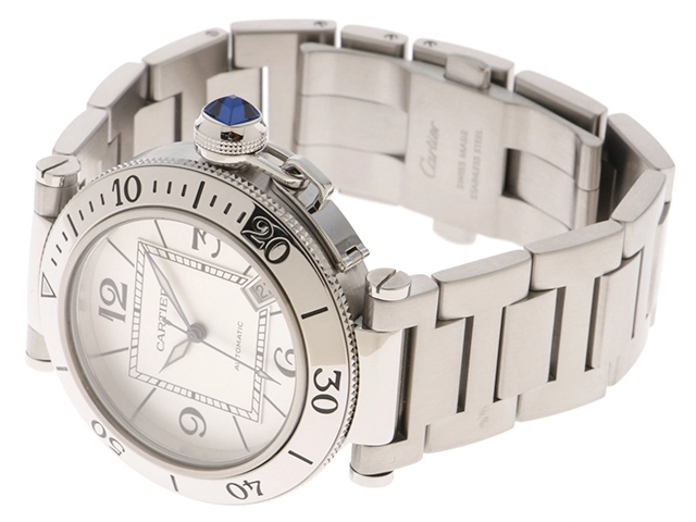 Cartier　カルティエ　時計　パシャ シータイマー　W31080M7　シルバー文字盤　SS　自動巻き　メンズ　M