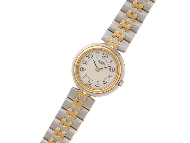 ✨エルメス✨プロフィール✨SS×GPコンビ✨デイト✨WR✨クオーツ✨腕時計✨ ✨エルメス✨プロフィール✨SS×GPコンビ✨デイト✨WR✨クオーツ