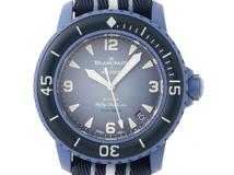 Swatch　スウォッチ　ブランパンXSwatch ATLANTIC OCEAN　ブルー文字盤　バイオセラミック/ナイロン　自動巻き　時計【207】2148103788635