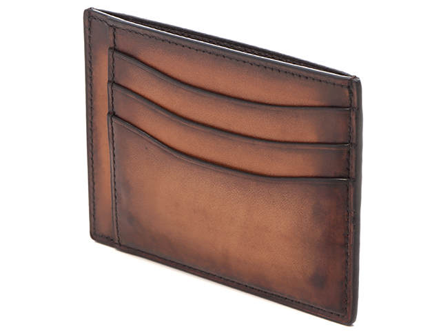 【極美品】Berluti カリグラフィー　ブラウンレザー カードケース 美品 ベルルッティ カリグラフィ レザー 名刺入れ カードケース