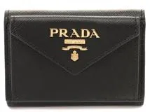 PRADA　プラダ　三つ折財布 ブラック　GP サフィアーノ　1MH021【431】2148103791468