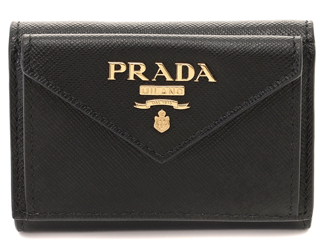 PRADA　プラダ　三つ折財布 ブラック　GP サフィアーノ　1MH021【431】2148103791468
