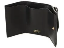PRADA　プラダ　三つ折財布 ブラック　GP サフィアーノ　1MH021【431】2148103791468