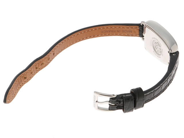 HERMES エルメス レディース クオーツ ギャロップ GA1.110 W053749WW00 ホワイト文字盤 SS/アリゲーターレザー【472】HK