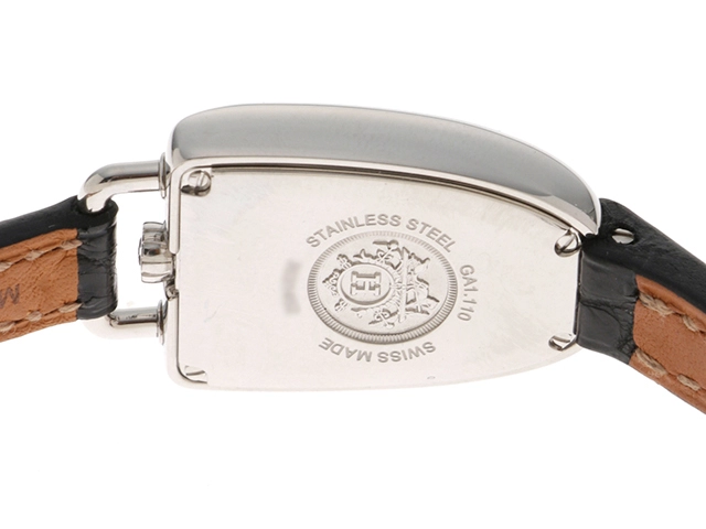 HERMES エルメス レディース クオーツ ギャロップ GA1.110 W053749WW00 ホワイト文字盤 SS/アリゲーターレザー【472】HK