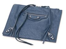 BALENCIAGA　バレンシアガ　シティ フラットポーチ ネイビー レザー　580820【431】2148103792656