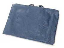 BALENCIAGA　バレンシアガ　シティ フラットポーチ ネイビー レザー　580820【431】2148103792656