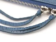BALENCIAGA　バレンシアガ　シティ フラットポーチ ネイビー レザー　580820【431】2148103792656