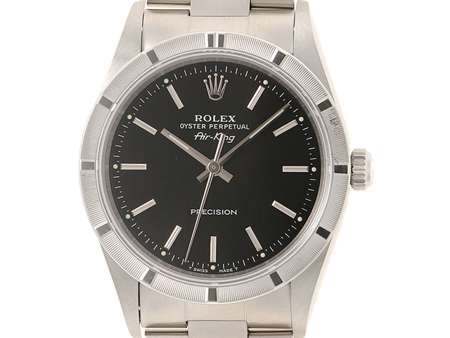 ROLEX　ロレックス　T番　エアキング　14010　ステンレス　SS　ブラック　メンズ　自動巻き【432】2148103793080