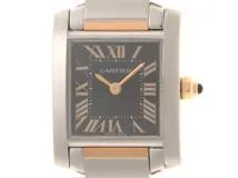 Cartier カルティエ　レディース クオーツ　タンクフランセーズSM 2009年X’mas アジア1200本限定 W5010001 ブラック文字盤 K18PG/SS【472】HK