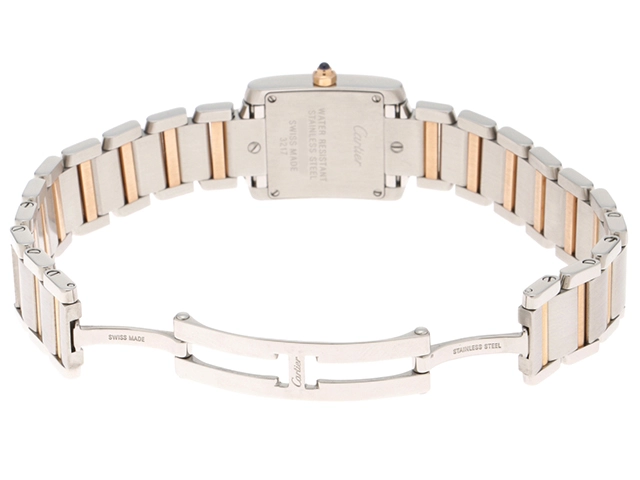 Cartier カルティエ レディース クオーツ タンクフランセーズSM 2009年X’mas アジア1200本限定 W5010001 ブラック文字盤 K18PG/SS【472】HK