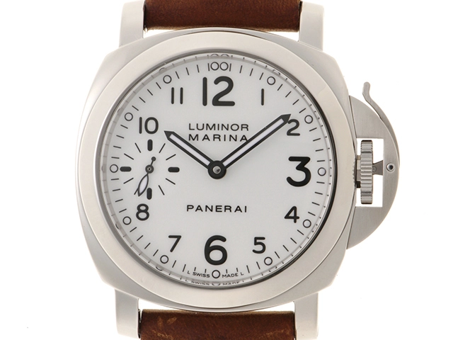 PANERAI　パネライ　ルミノール マリーナ44ｍｍ　PAM00113　SS/カワ　ホワイト　手巻き　スケルトン　メンズ　2148103793165【432】