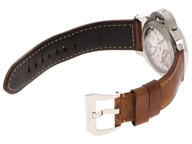 PANERAI パネライ ルミノール マリーナ44mm PAM00113 SS/カワ ホワイト 手巻き スケルトン メンズ 2148103793165【432】