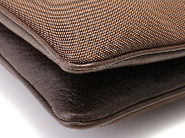 PRADA プラダ ロゴ ワンショルダー ダークブラウン キャンバス/レザー 1BH046【430】2148103793561