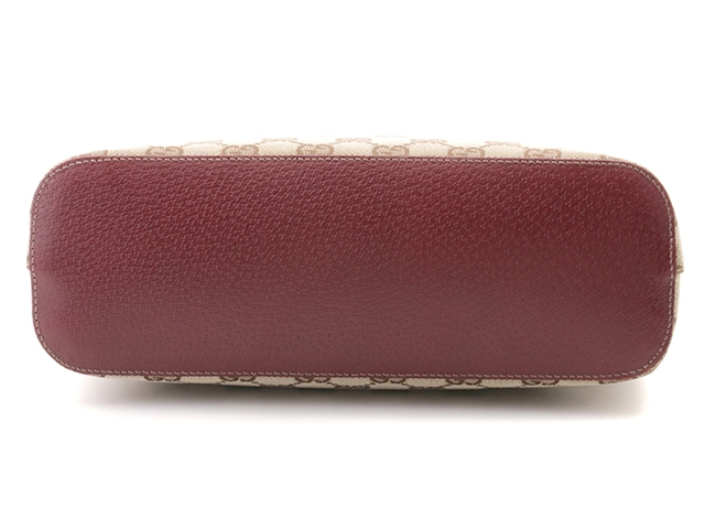 GGワンショルダー ベージュ/レッド 115002 キャンバス/レザー【430】2148103793882