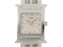HERMES エルメス Hウォッチ HH1.210 SS ステンレススチール シルバー文字盤 クォーツ 【460】2148103794308