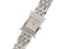 HERMES エルメス Hウォッチ HH1.210 SS ステンレススチール シルバー文字盤 クォーツ 【460】2148103794308