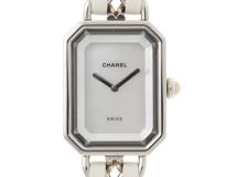 CHANEL　シャネル　プルミエール　H1639　クォーツ　レディース腕時計　SS/革　ホワイトシェル文字盤【431】2148103794353