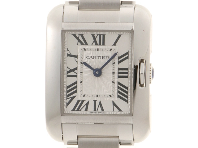 Cartier カルティエ　レディース クオーツ　タンクアングレーズSM W5310022 シルバーローマン文字盤 SS【472】HK