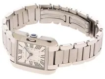 Cartier カルティエ　レディース クオーツ　タンクアングレーズSM W5310022 シルバーローマン文字盤 SS【472】HK