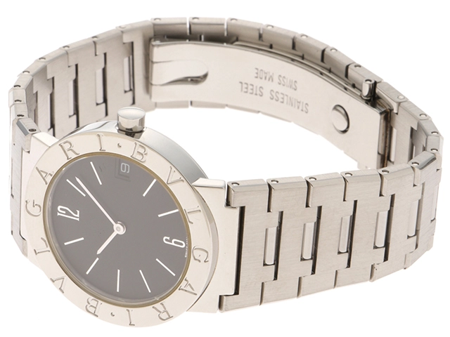 BVLGARI　ブルガリ　時計　ブルガリ ブルガリ　BB30SS　ブラック文字盤　ステンレススチール　クォーツ　【471】L