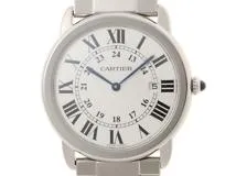 Cartier カルティエ ロンドソロLM デイト W6701005 SS ステンレススチール シルバーローマン文字盤 クォーツ 【460】2148103795411