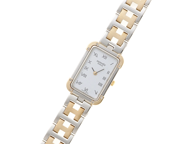 HERMES エルメス クロアジュール CR1.220 GP/SS ホワイト文字盤 クォーツ 【460】2148103795510