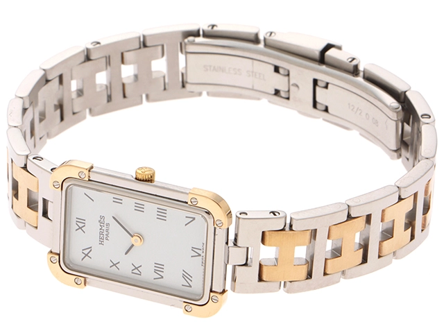 HERMES エルメス クロアジュール CR1.220 GP/SS ホワイト文字盤 クォーツ 【460】2148103795510