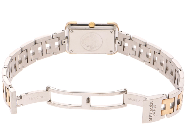 HERMES エルメス クロアジュール CR1.220 GP/SS ホワイト文字盤 クォーツ 【460】2148103795510