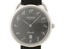 HERMES　エルメス　時計　アルソー　AR4.810　　グレー文字盤　SS/革　自動巻き　メンズ【431】2148103795565
