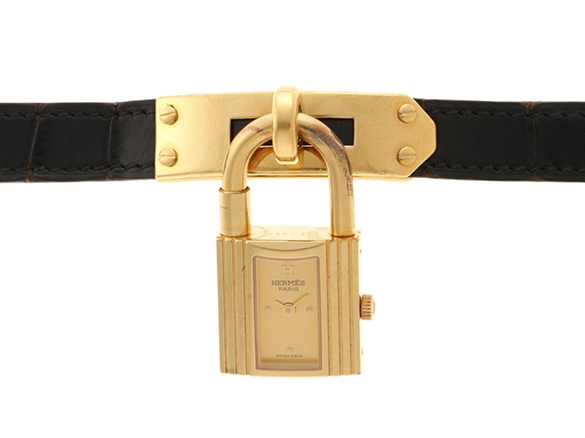HERMES エルメス 腕時計 ケリーウォッチ KE1.201 GP/革 ゴールド