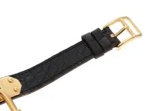 HERMES　エルメス　ケリーウォッチ　KE1.201　レザー/GP　ブラック文字盤　ゴールドメッキ　クオーツ　レディースウォッチ【430】2148103795626