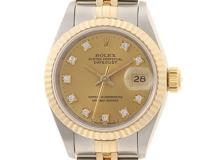E番 1991年頃製造　ROLEX ロレックス　デイトジャスト26 69173G シャンパン10PD文字盤 K18YG/SS【472】HK