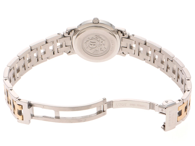 HERMES　エルメス　クリッパーコンビ　CL4.220　GP/SS　アイボリー　クォーツ　レディース【471】IK